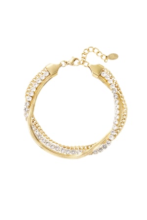 Bracelet double layer of stones - Gold color h5 