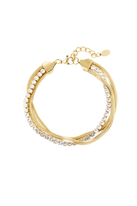 Bracelet playful with bling - Gold color