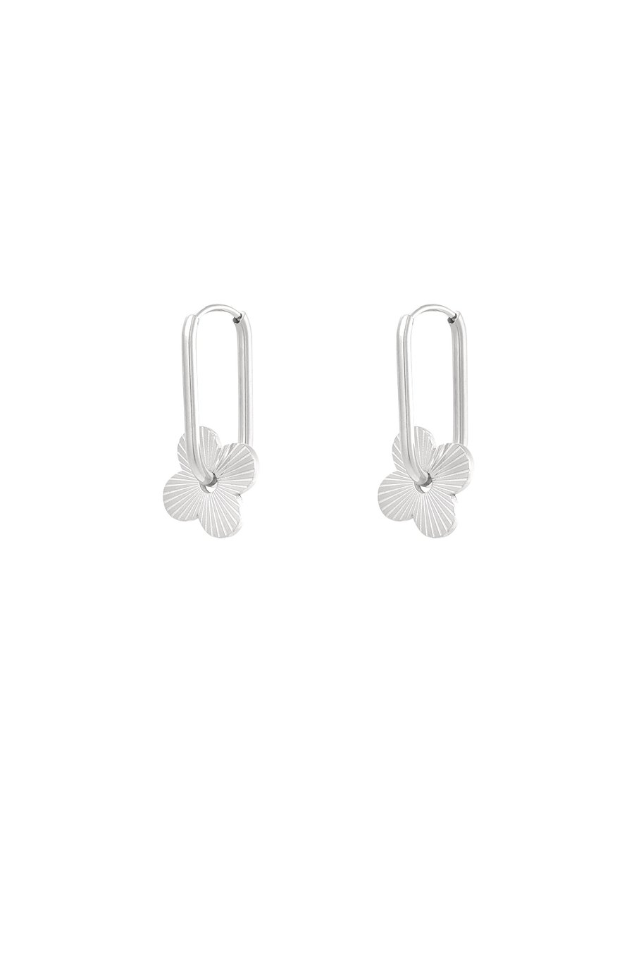 earrings elongated with flower 