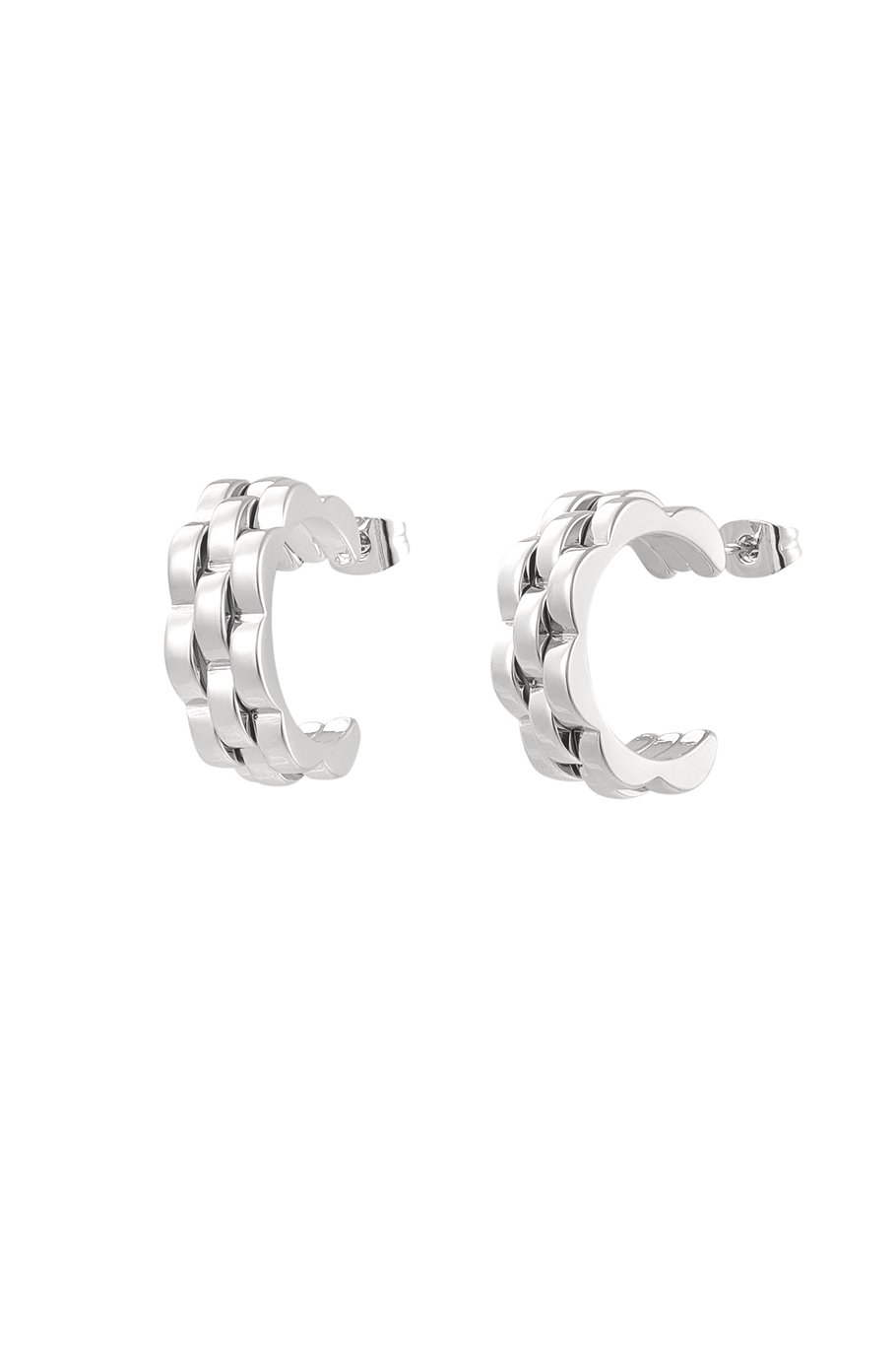 earrings round link in link 