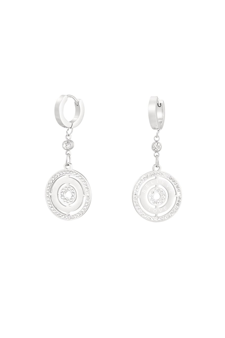 round earrings with stones 