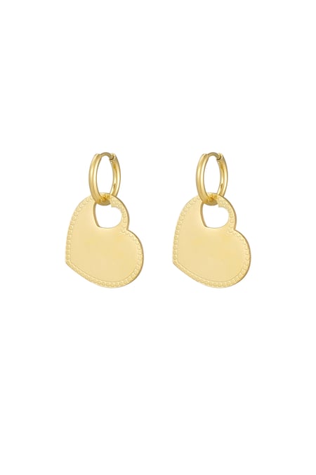 Earrings heart charm - Gold color