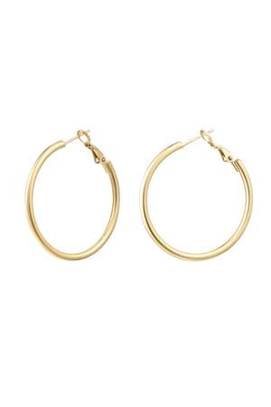 Earrings basic medium - Gold color h5 