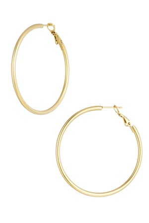 Earrings basic circle large - Gold color h5 