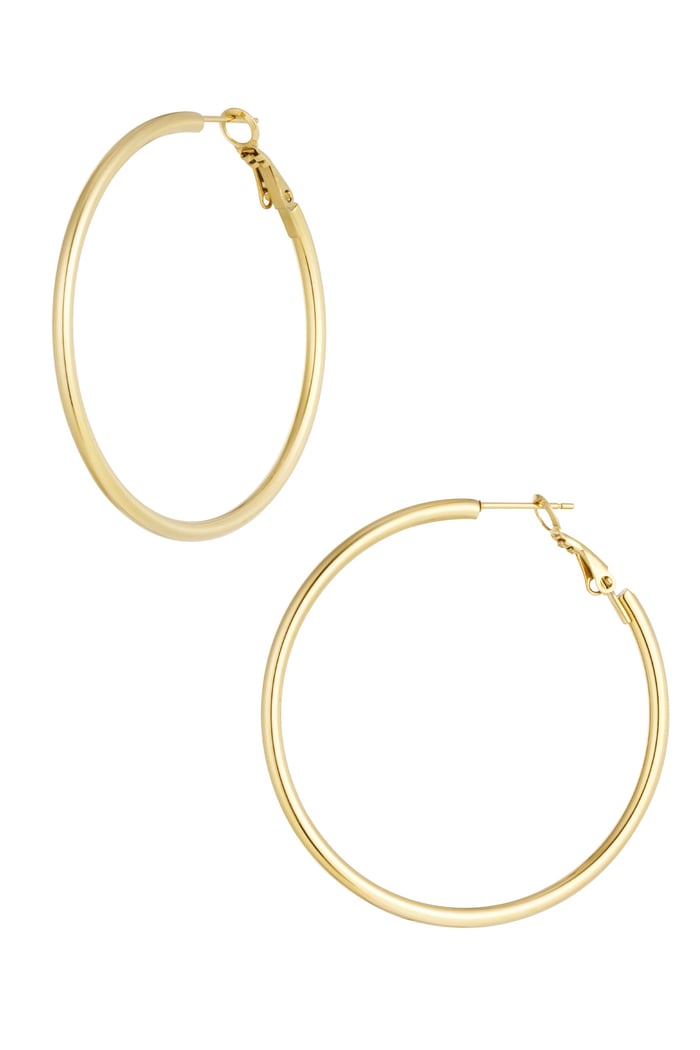 Earrings basic circle large - Gold color 