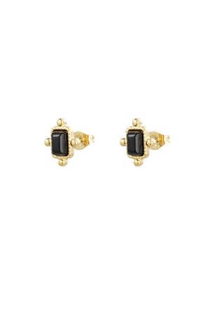 Studs vintage - Gold color/black h5 