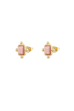 Studs vintage - Gold color/pink h5 