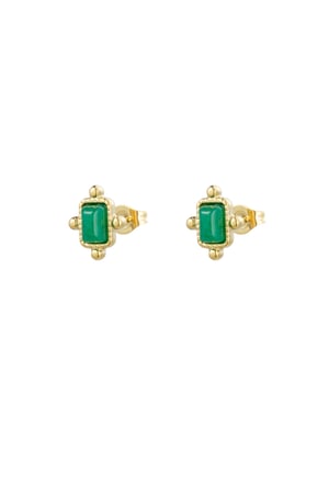 Studs vintage - Gold color/green h5 