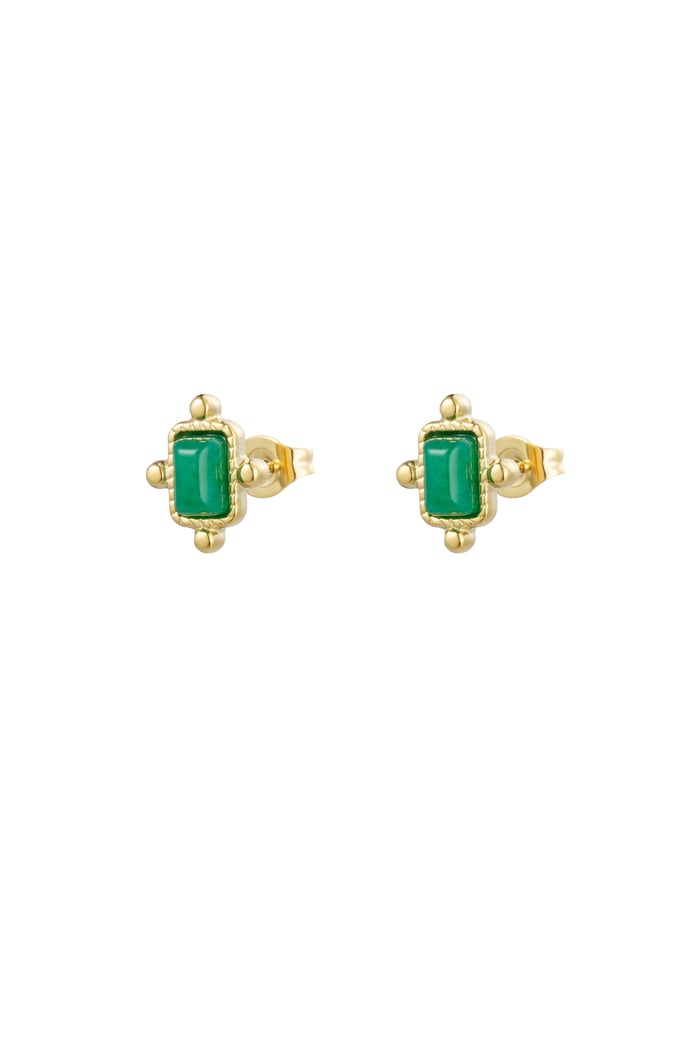 Studs vintage - Gold color/green 