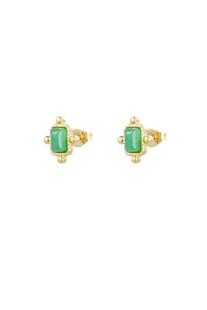 Studs vintage - Gold color/light green h5 