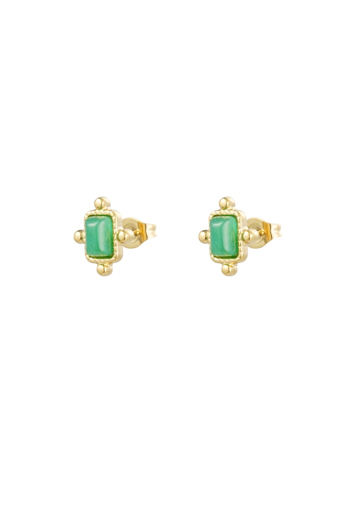 Studs vintage - Gold color/light green 