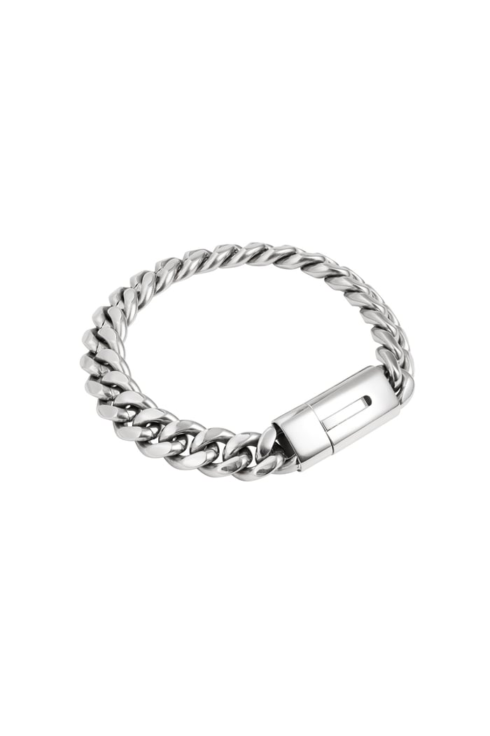 Men's bracelet coarse links - Silver Color color 