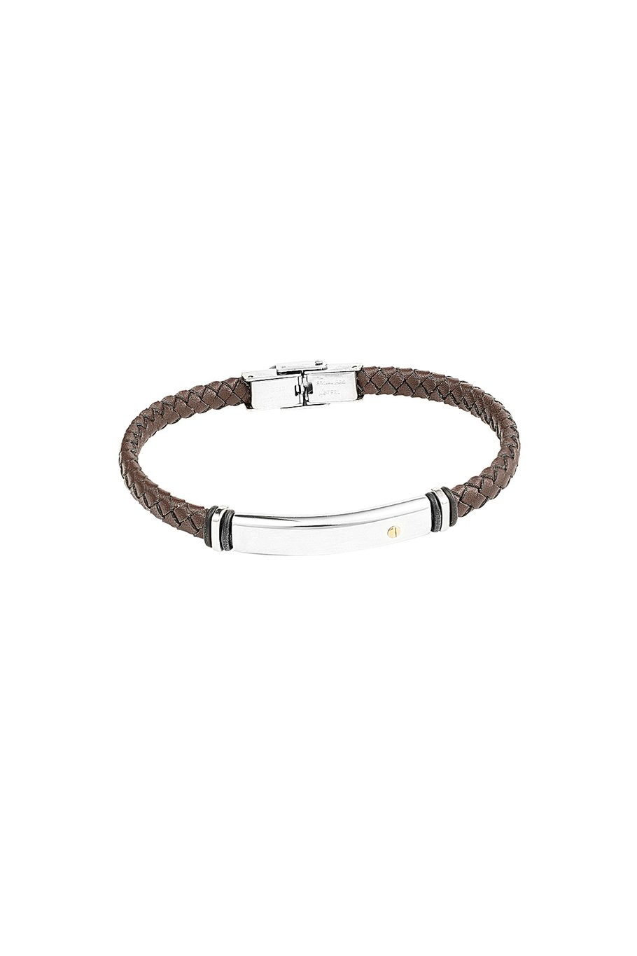 Herrenarmband geflochten - Silber/Schwarz