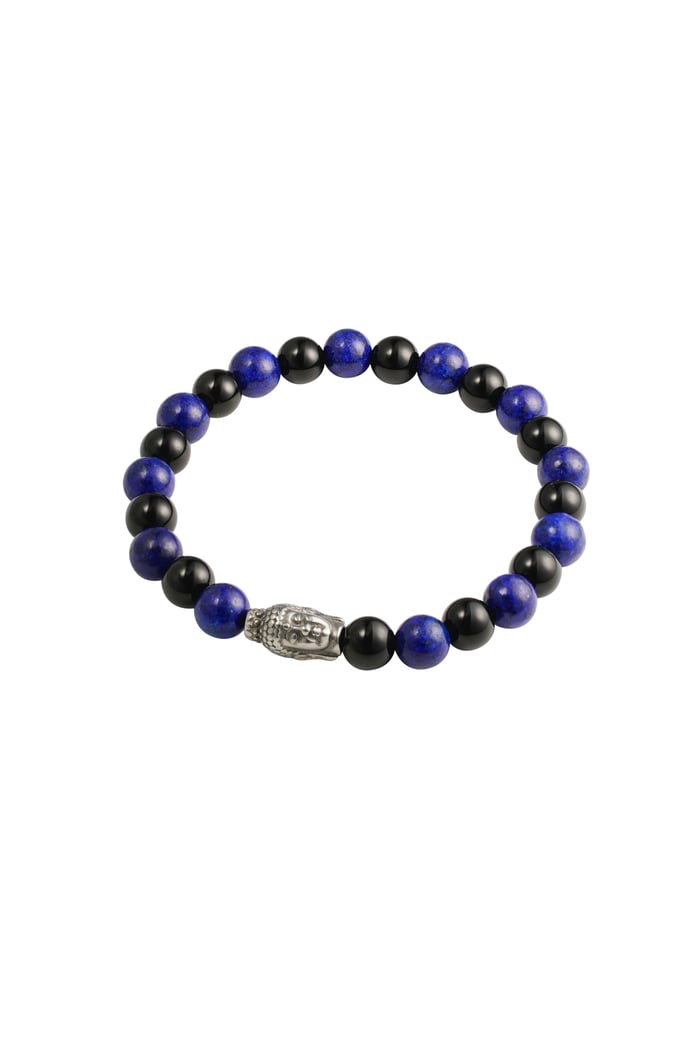 Men's bracelet beaded buddha details - blue 