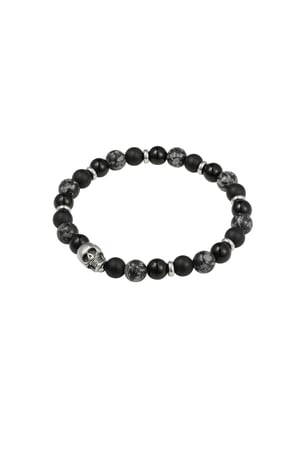 Men's bracelet beaded skull details - gray h5 