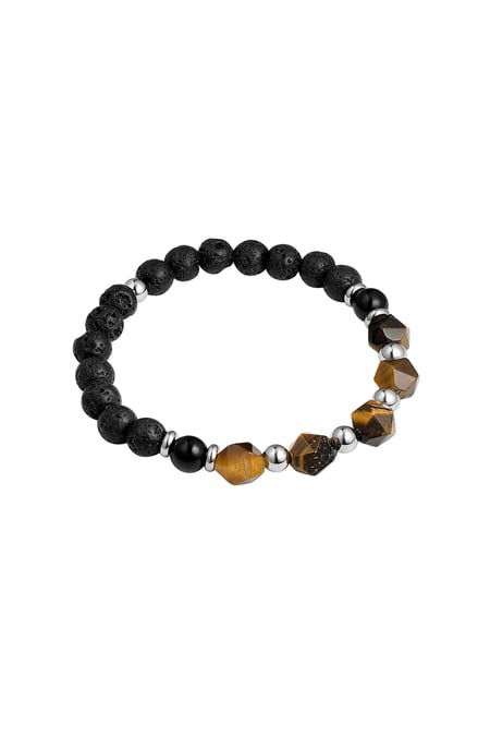 Men's bracelet beads black/color - brown