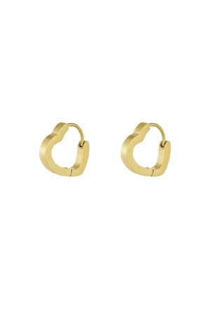 Basic earrings heart small - Gold color h5 