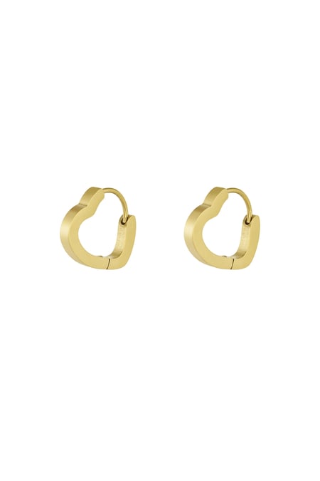 Basic earrings heart small - Gold color 2