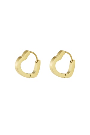 Basic heart earrings medium - Gold color h5 