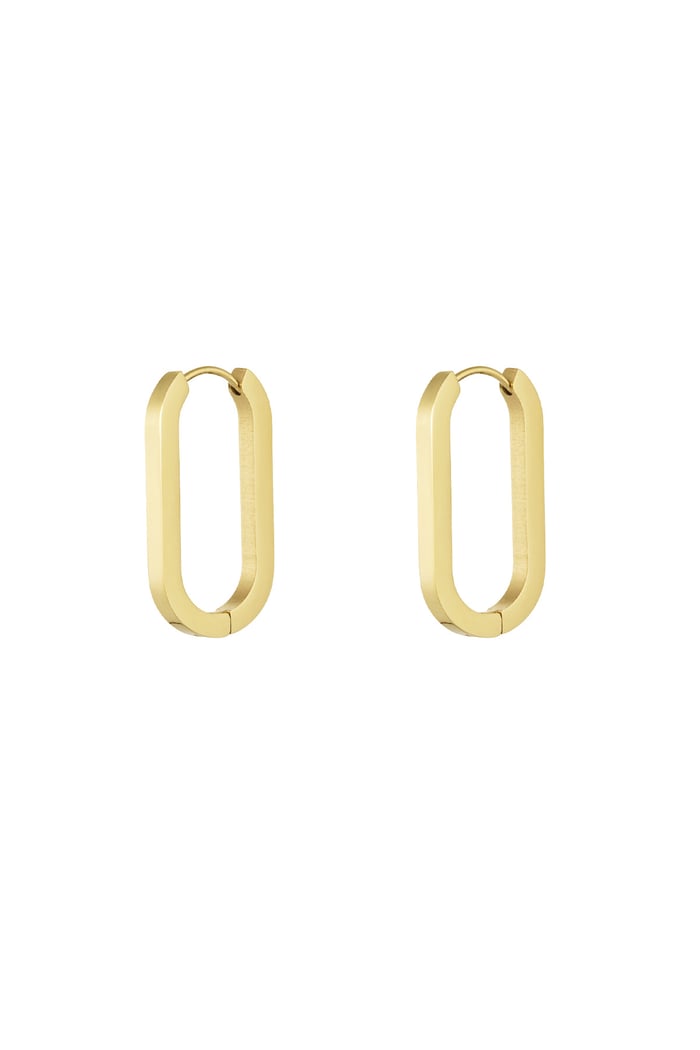 Basic oval earrings large - Gold color 