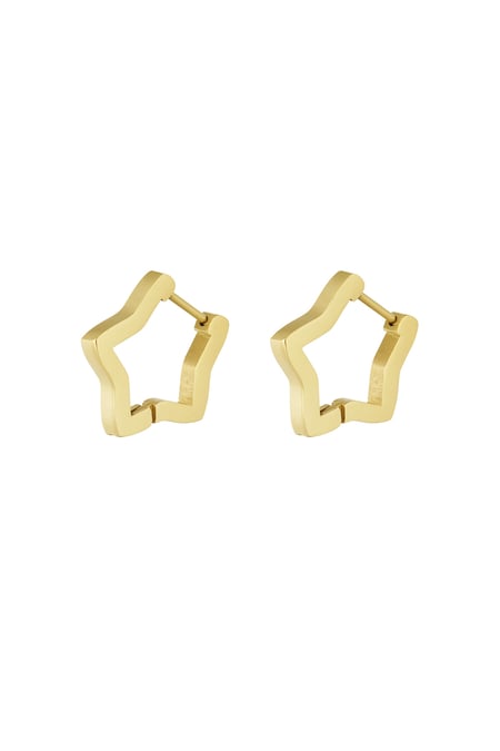 Basic star earrings medium - Gold color 2