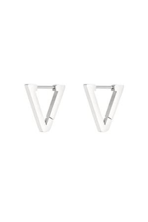 Basic triangle earrings - Silver Color color h5 