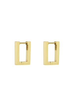 Basic rectangle earrings Gold Color - small  h5 