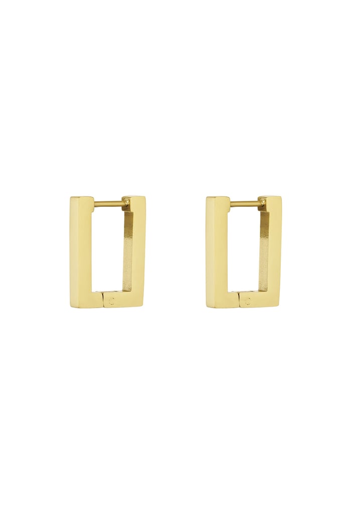 Basic rectangle earrings Gold Color - small  