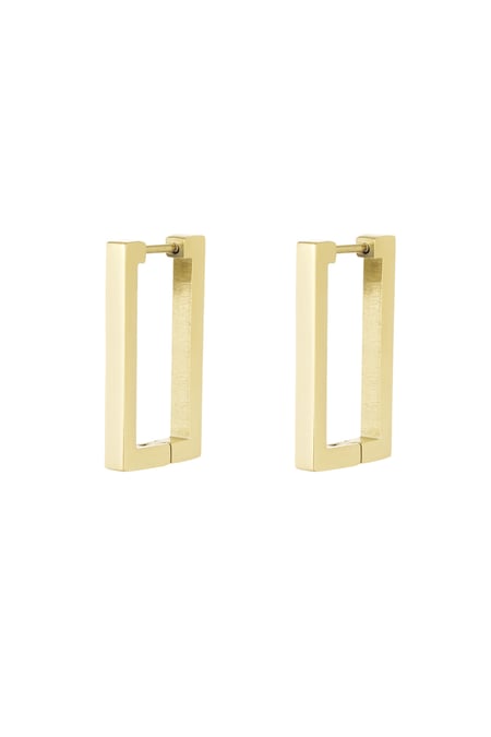 Basic rectangle earrings large - Gold color 2