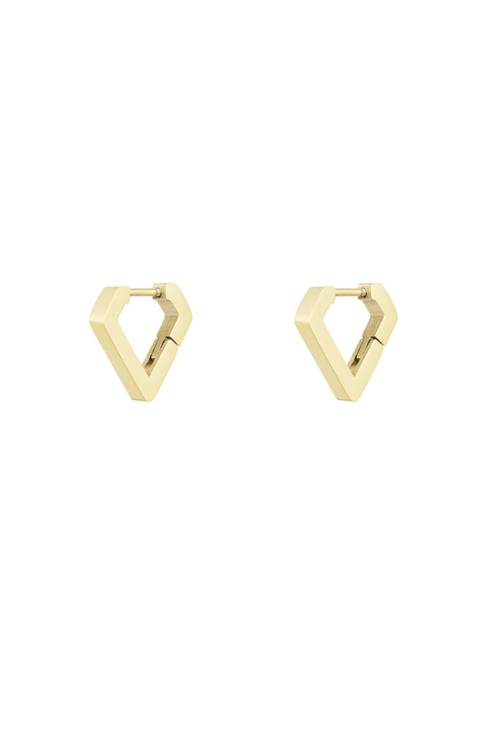 Diamond shape earrings small - Gold color 