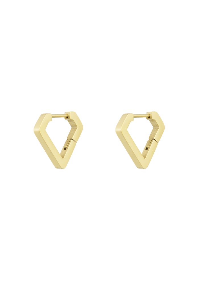 Diamond shape earrings medium - Gold color 