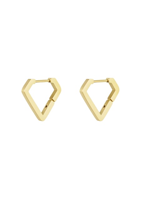 Pendientes con forma de diamante grandes - Color dorado 2