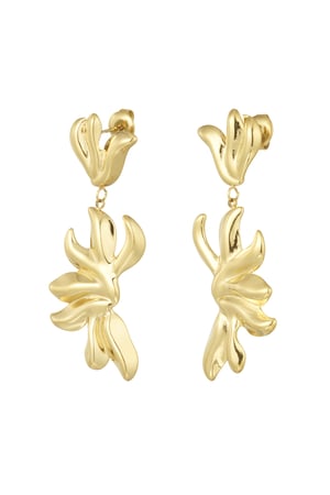 Flowy earrings - Gold color h5 