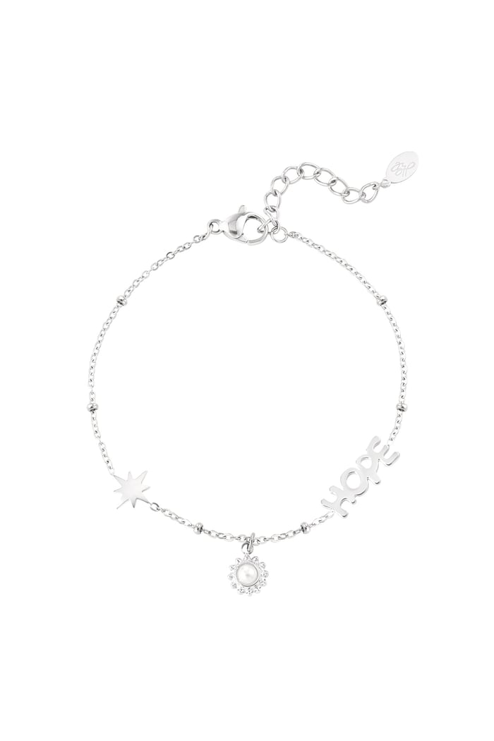 ball bracelet with hope and pendants - Silver Color color 