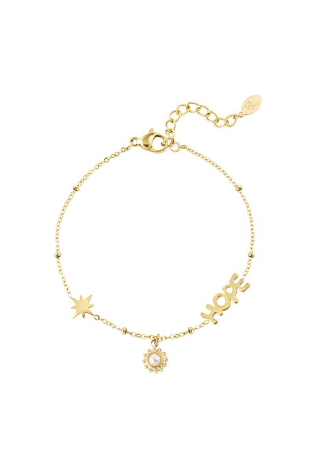 ball bracelet with hope and pendants - Gold color 2