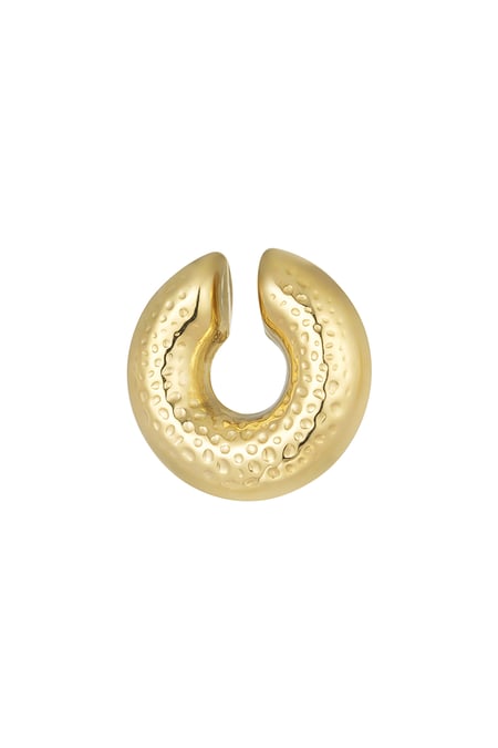 Ear cuff structured pattern - Gold color 2