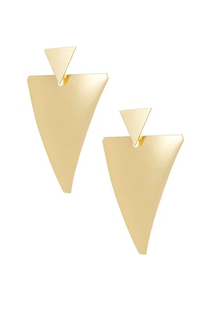 Double triangle earrings - Gold color h5 