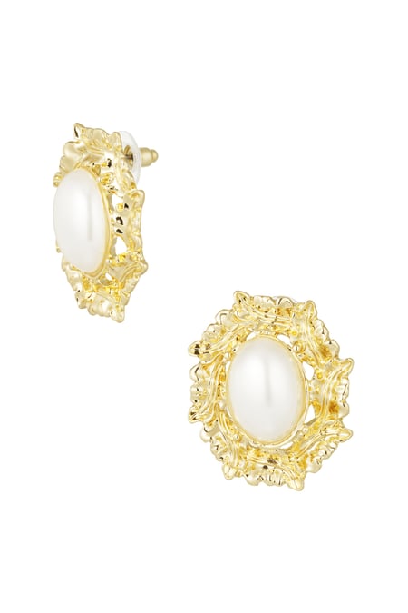 Vintage pearl earring - Gold color