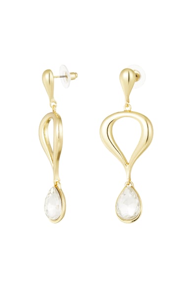 classic earring with colored pendant - pink,  h5 