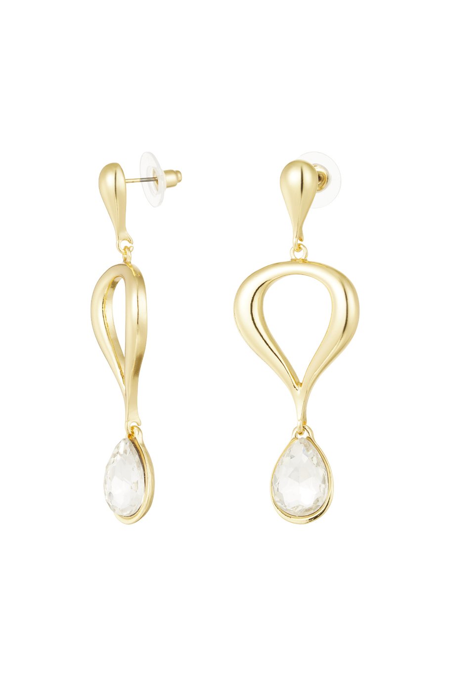 classic earring with colored pendant - pink,  