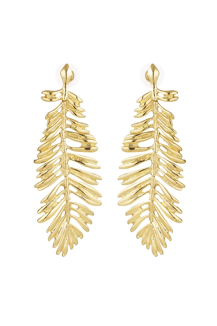 Feather earrings - Gold color 