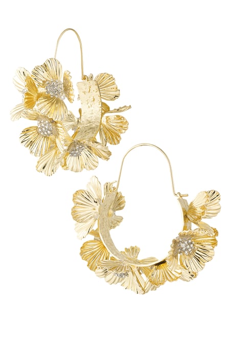 Earrings flower glow - Gold color