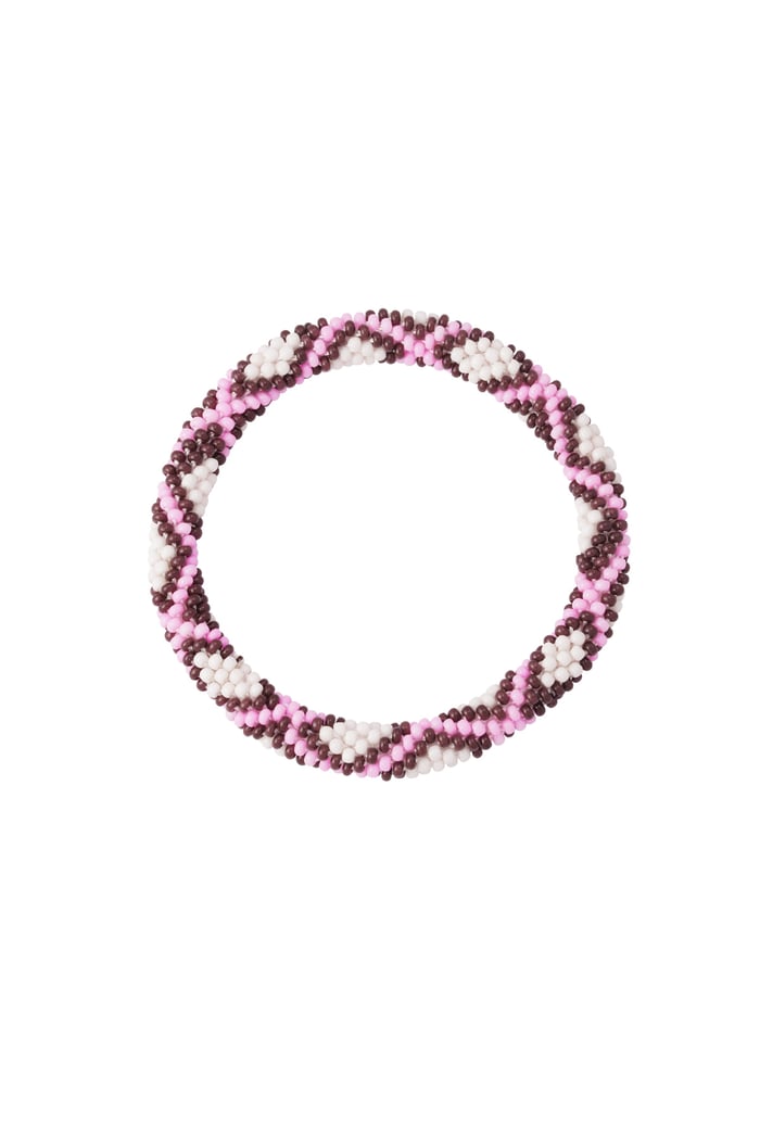 Perlenarmband Figur - braun/rosa 