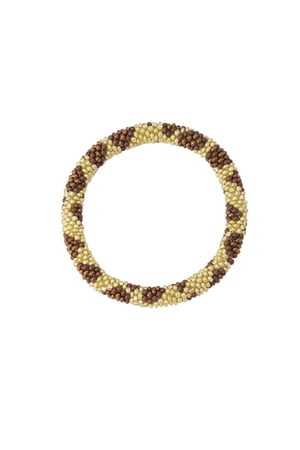 Bead bracelet figure - Gold color/brown h5 