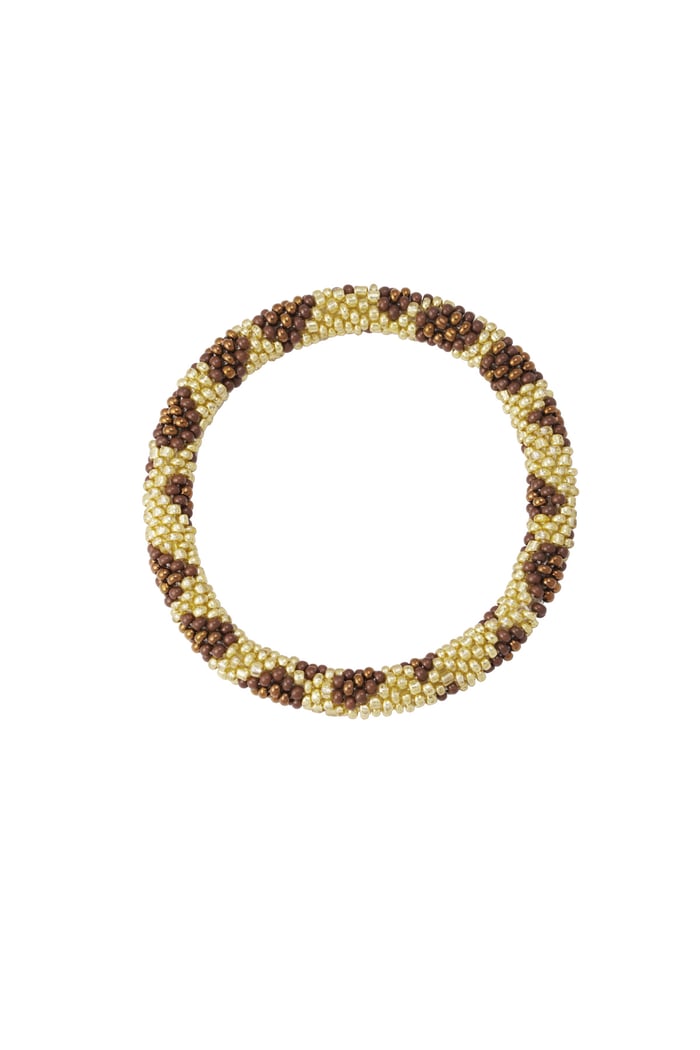 Bead bracelet figure - Gold color/brown 