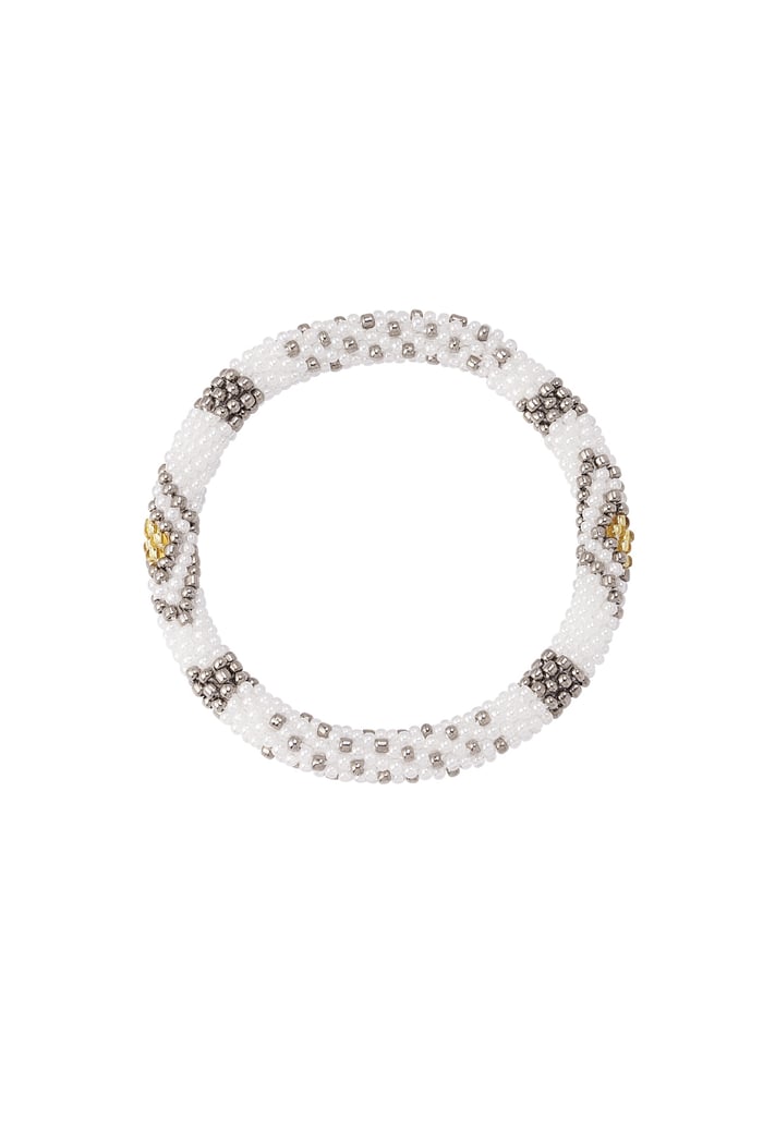 Bead bracelet figure - white/Silver color 