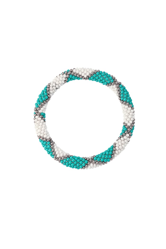 Bead bracelet figure - blue/white 