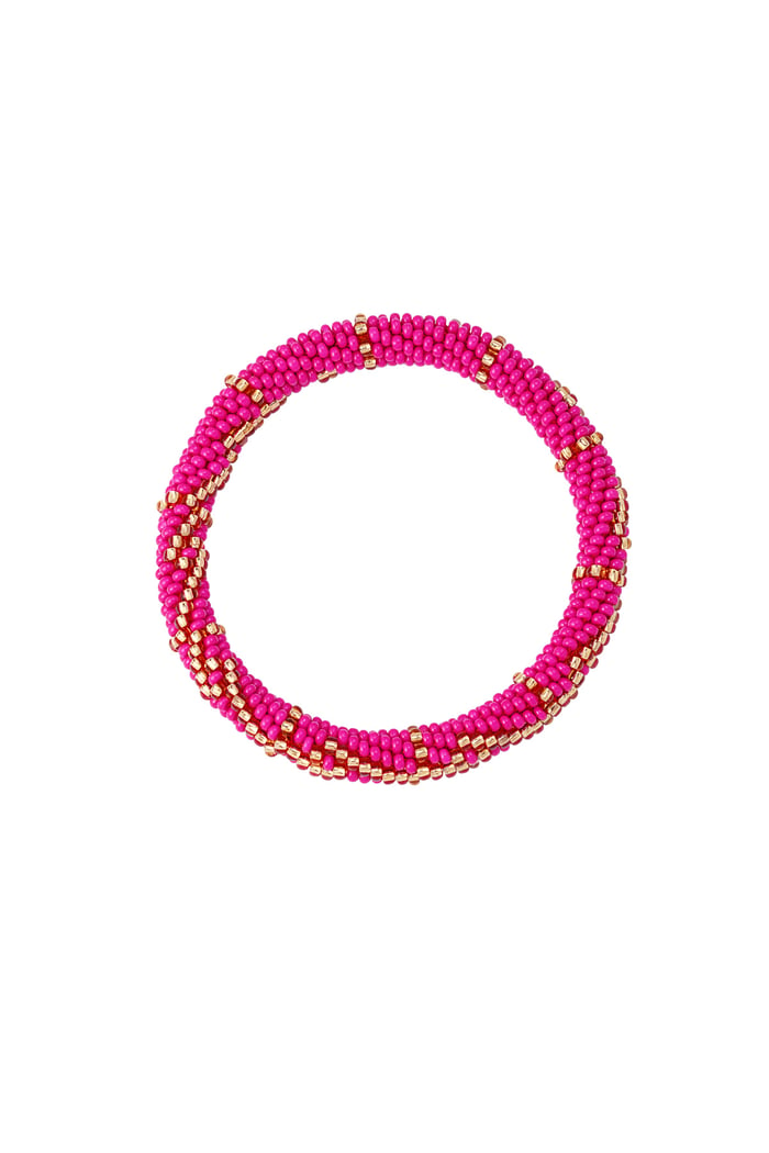 Bead bracelet figure - fuchsia 