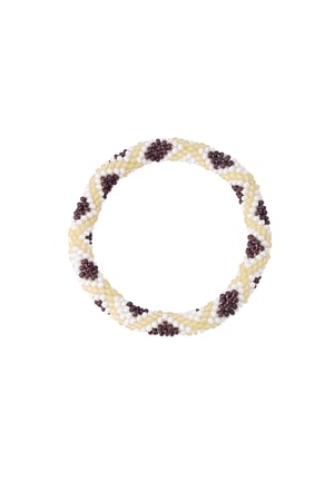 Bead bracelet figure - white/brown h5 