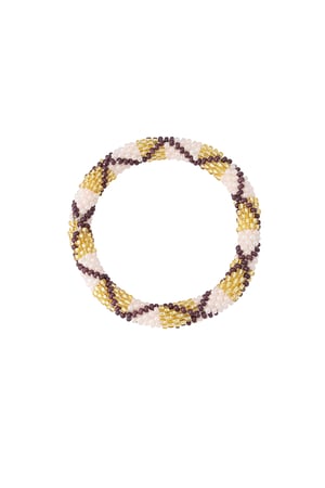 Bead bracelet figure - brown/Gold color h5 